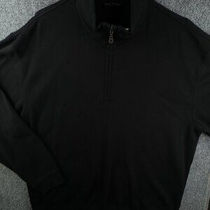 Scott Barber Sweater 1/4 Zip Black 2XL Pima Cotton Long Sleeve Knit Pullover